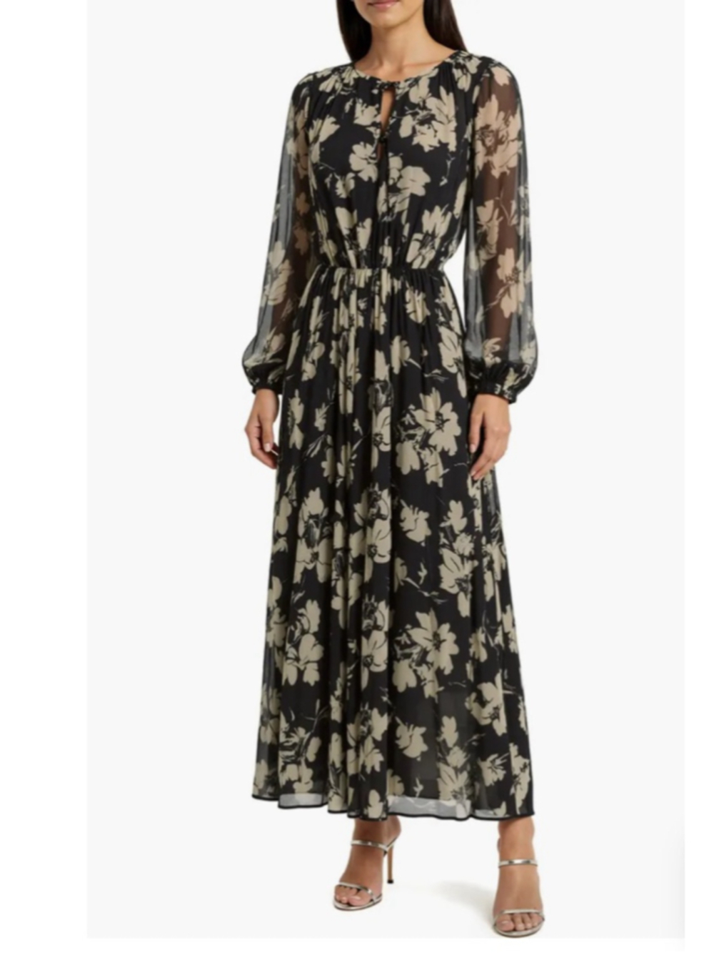 Mila Mae| Floral Long Sleeve Maxi Dress|Size M| NWT| Bin 526
